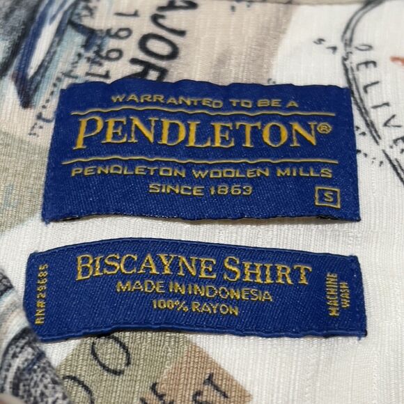 Pendleton Biscayne Bermuda Hawaiian Style Shirt Mens Size Small Short Sleeve - Picture 5 of 7